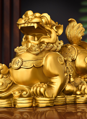 铜金钱貔貅摆件家居办公室送礼