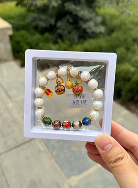 代请洛阳白马寺手串好事发生手串五福金箔琉璃粉瓷好事发生手链