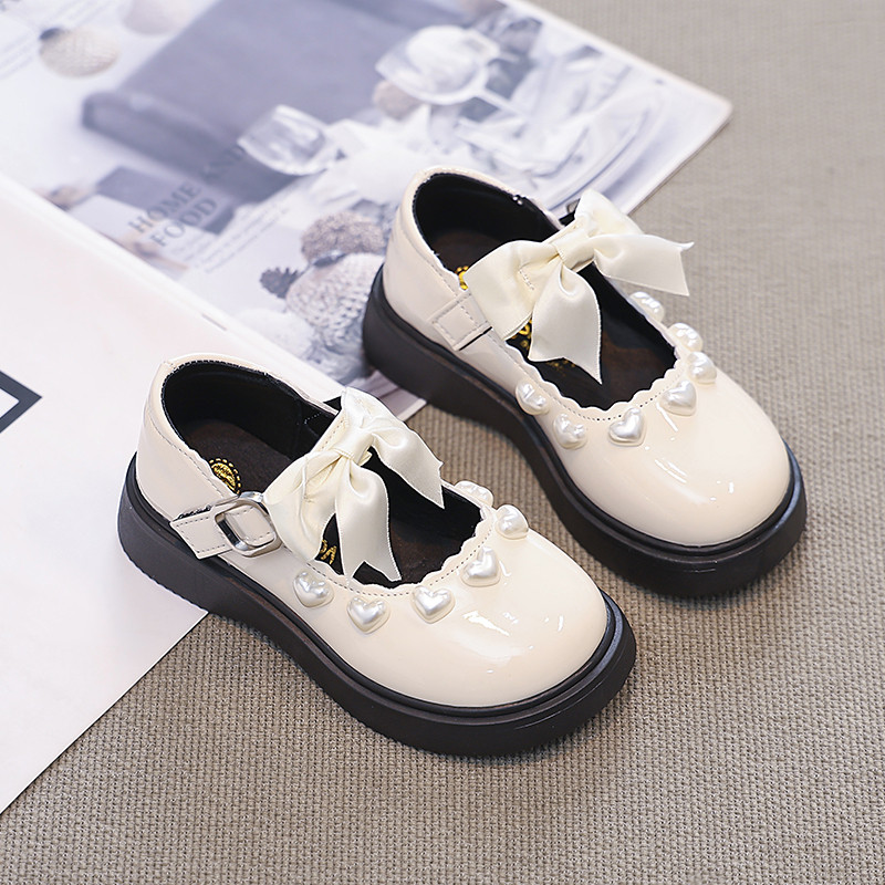 女孩洛丽塔百搭鞋2026新款珍珠蝴蝶结公主鞋女童小皮鞋小众不撞款,淘宝优惠券,粉丝福利购,淘宝优惠卷