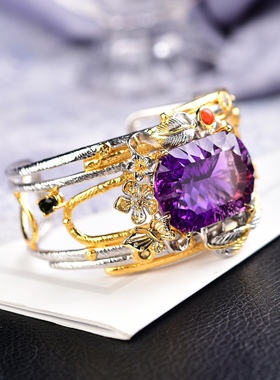 意大利工艺手镯925紫水晶