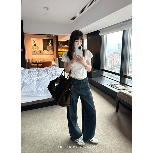 OPS LA MODE  对标品牌高级感红边赤耳丹宁原色牛仔裤 - 图3