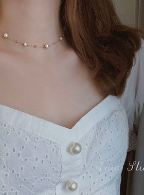 包金小众设计轻奢高级感珍珠项链