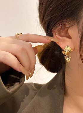 ins小众个性潮时尚金属冷淡风几何螺旋创意设计感耳环气质百搭女