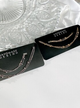 青岛欧美外贸饰品 简约豆豆链金色素雅链条时髦锁骨项链手链套装