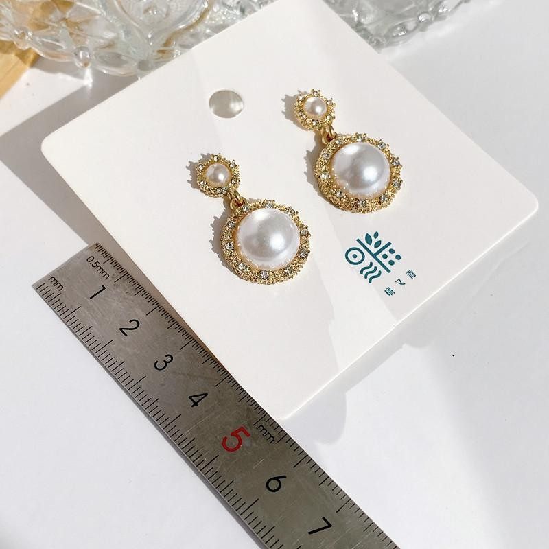 S925银针法式珍珠复古耳环吊坠镶钻精致浪漫高级感名媛气质耳钉,淘宝优惠券,粉丝福利购,淘宝优惠卷