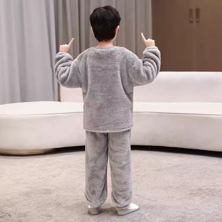青少年睡衣秋冬款法兰绒男童家居服套装保暖加厚珊瑚绒中大童睡衣,淘宝优惠券,粉丝福利购,淘宝优惠卷