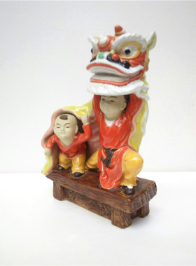 公仔美术商务喜庆醒狮家居装饰