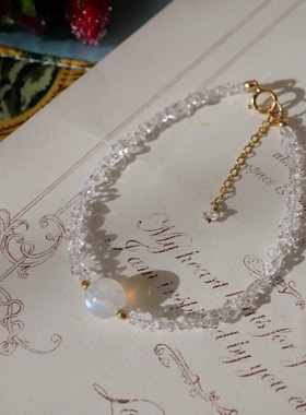 印度蓝月光海蓝宝水晶手链