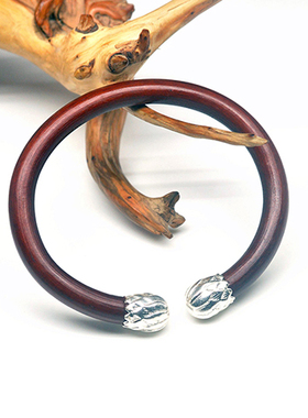 野生西藏无节民族风鸡血藤手镯