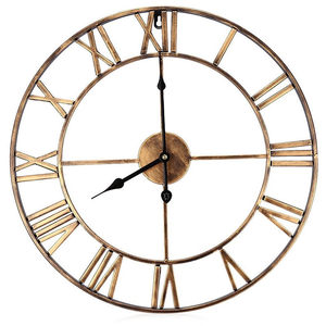 橡树庄园复古罗马数字钟表挂钟客厅铁艺大钟挂墙上餐厅美式创意时