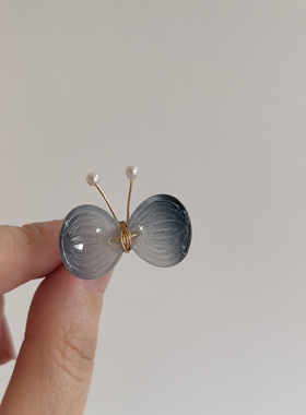 透明蝴蝶结开口琉璃食指戒女款