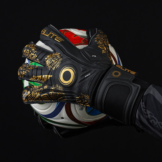 Fire Halo Goalkeeper Black Gold Finger Guard Goalkeeper Gloves