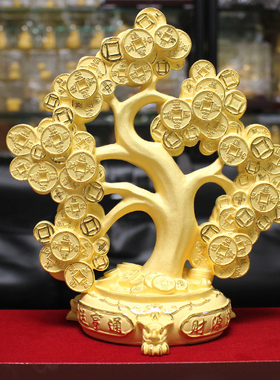 精铸足金招财树客厅金树