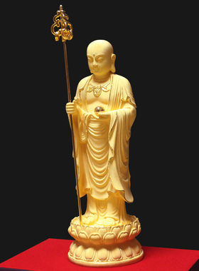 九华山地藏王菩萨站像供奉绒沙金