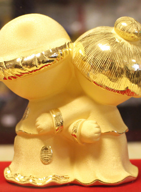 新婚创意礼物纪念日绒沙金送朋友