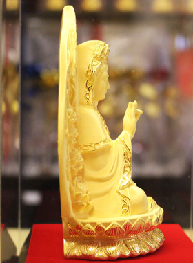 绒沙金观音菩萨商务贺礼家居装饰