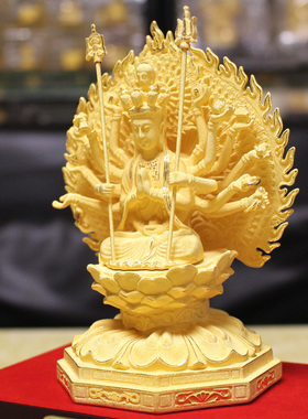 绒沙金千手观音佛像纳福家居装饰