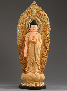 阿弥陀佛观音大势至菩萨西方三圣佛像玻璃钢定制树脂铜木雕大摆件