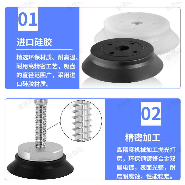 SMC机械手重载真空吸盘金具支架ZPT40/63/80/100-J25/50-B01-A18 - 图1