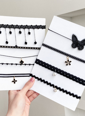 choker脖颈蝴蝶脖颈暗黑系锁骨链