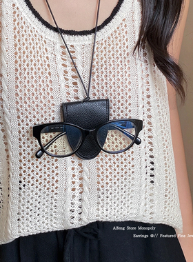 挂脖磁吸眼镜夹毛衣链轻奢高级感