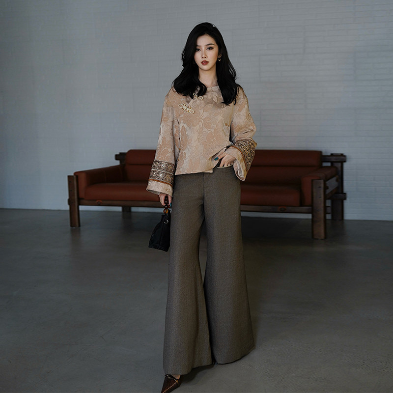 澄渔高定【云霓惊鸿】新中式S级古法真丝云锦手工刺绣盘扣套装,淘宝优惠券,粉丝福利购,淘宝优惠卷