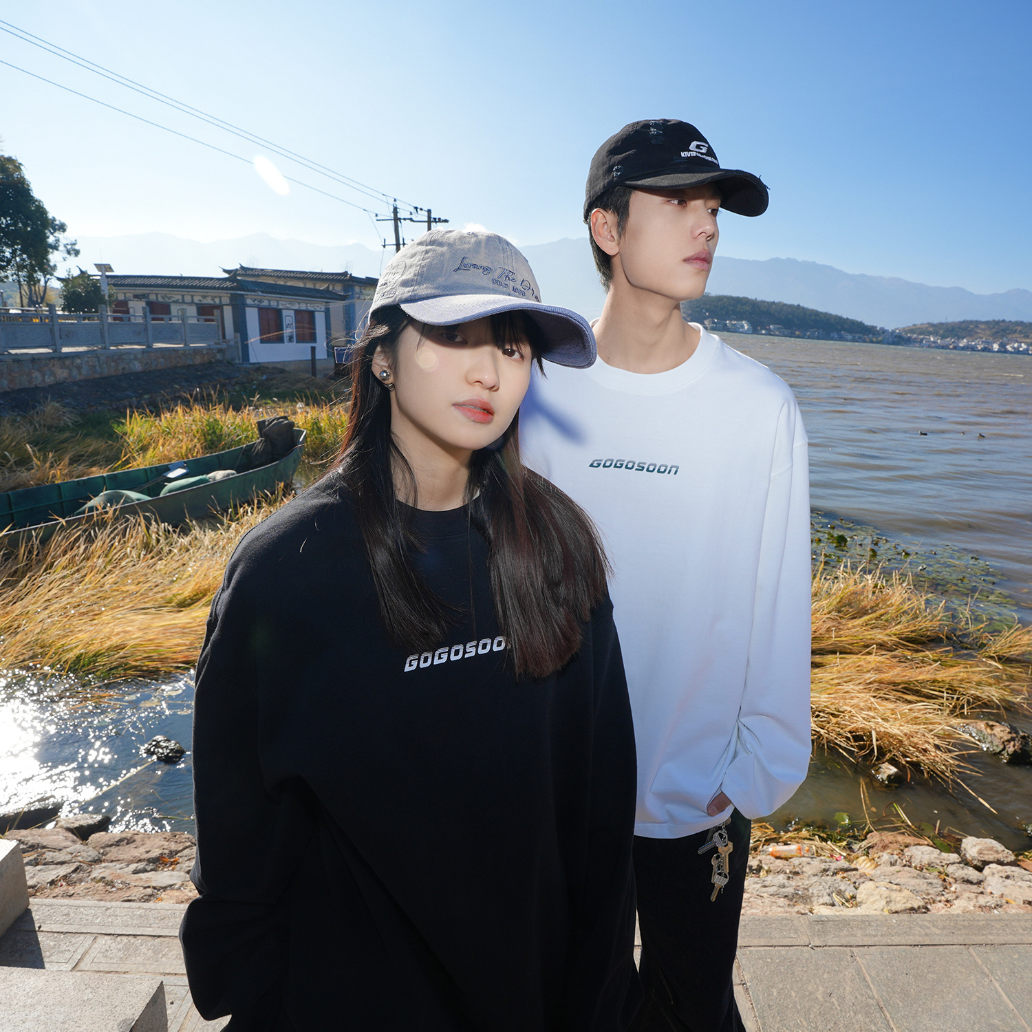 GOGOSOON纯棉长袖T恤男300g新款2025春秋内搭打底衫青少年高级感 - 图0