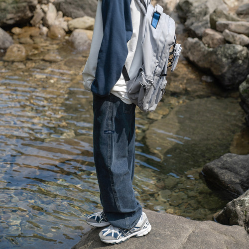 GOGOSOON男装380g直筒牛仔裤春秋新款宽松阔腿工装美式复古高级感 - 图2