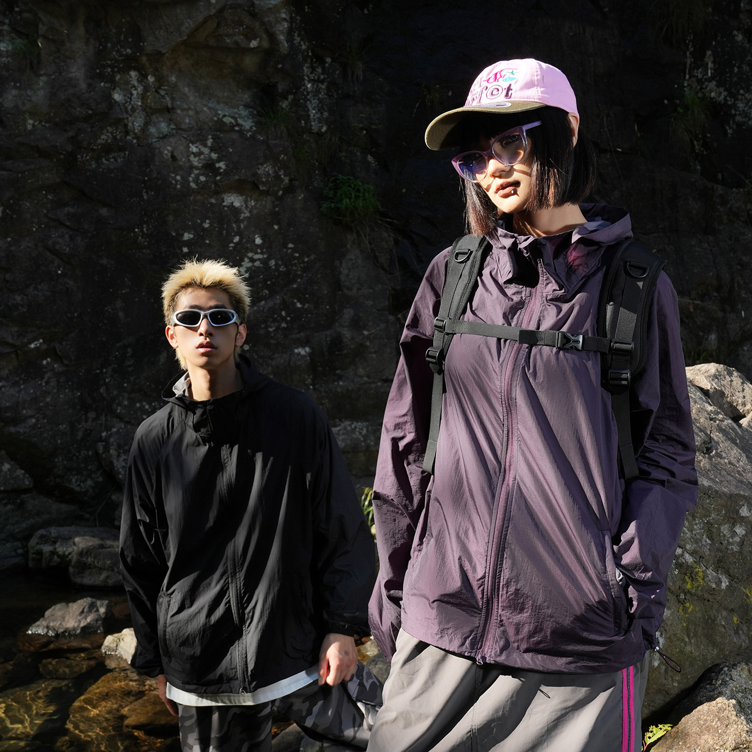 夏季新品男款UPF50+时尚防晒服连帽纯色透气潮牌情侣防晒衣Q,淘宝优惠券,粉丝福利购,淘宝优惠卷