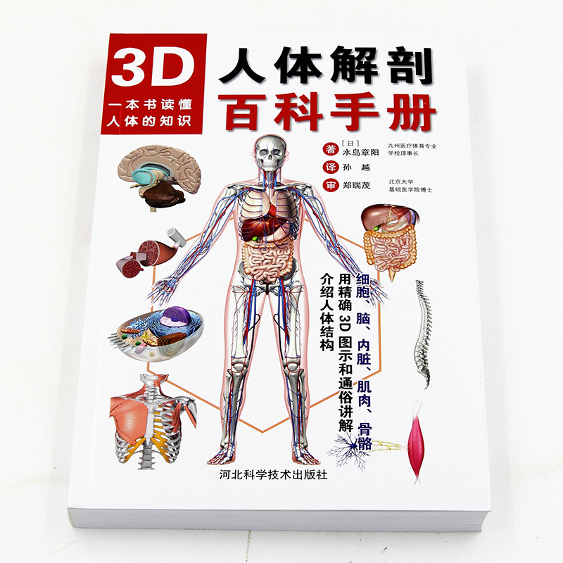 【官方正版】3D人体解剖百科手册 人体解剖学彩色学图谱 物图谱解剖学医疗医学图谱入门书 西医解剖学外科医生学生用书 解剖学书籍 - 图0