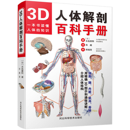 【官方正版】3D人体解剖百科手册 人体解剖学彩色学图谱 物图谱解剖学医疗医学图谱入门书 西医解剖学外科医生学生用书 解剖学书籍 - 图3
