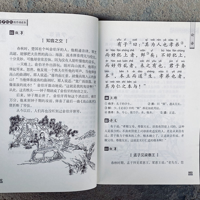 论语注音版中华传统文化推荐读物国学经典诵读注释+译文论语初中生小学生课外阅读书籍传统文化经典启蒙书正版-图0