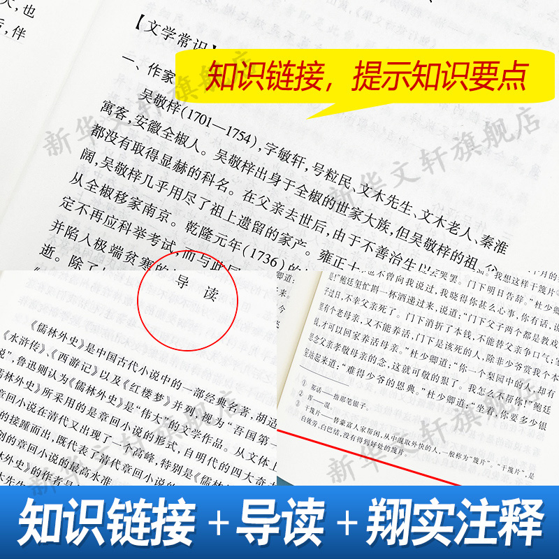 儒林外史正版原著 吴敬梓【九年级下册推荐阅读】人民文学教育小学初中生青少年版作品集人民文学出版社简爱新华书店文轩官网包邮 - 图3