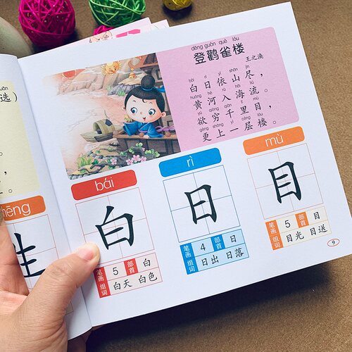 儿童识字书籍幼儿园看图阅读唐诗儿歌认字书笔画组词幼小衔接中班早教教材学前宝宝认字书小学早教古诗书幼儿3-4-5-6岁启蒙识字书 - 图2