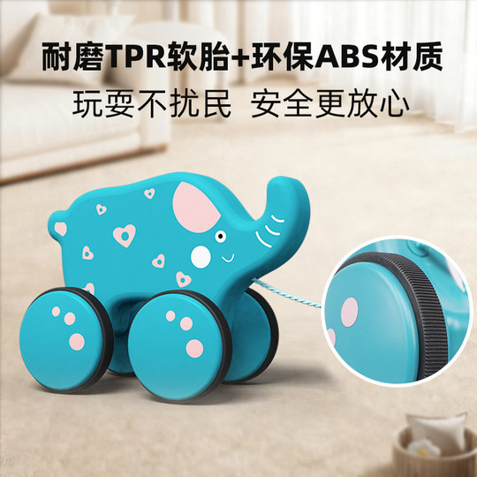 Mingta children's pull rope toy baby pull rope small trailer towing baby stroller birthday gift