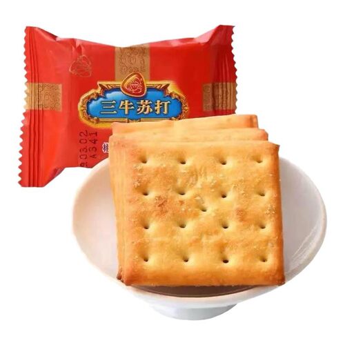 三牛椒盐味苏打饼干3斤独立小包孕妇早餐咸味苏打饼上海特产零食 - 图1
