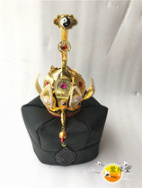 Taoist Supplies Preparation Network yarn Hexagonal cap Tai Chi Lotus Crown Road Cap High Merit Cap Lotus Crown Dauphin
