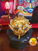 Dao Supplies High Work Tai Chi Lotus Crown Lotus Crown View Tay Blue Lotus Crown Road Household Goods Compiling Hexagon Hat