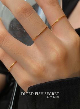 女钛钢简约细戒指细款