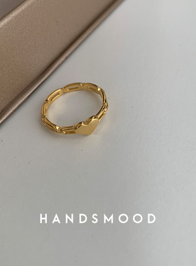 女钛钢轻奢镂空爱心戒指