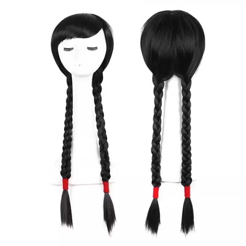 复古齐斜刘海麻花辫全头套铁梅戏剧舞台演出假发需要自己辫辫子,淘宝优惠券,粉丝福利购,淘宝优惠卷