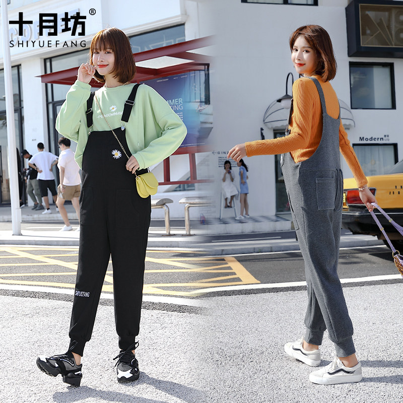 孕妇装春秋季宽松时尚长裤背带裤子 十月坊孕妇打底裤