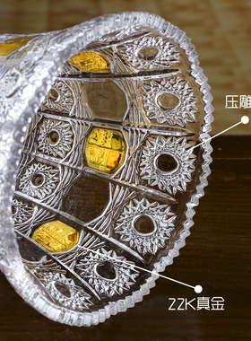 北欧宫廷风水晶玻璃花瓶装饰摆件