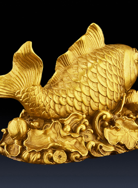 铜鱼年年有余摆件纯铜