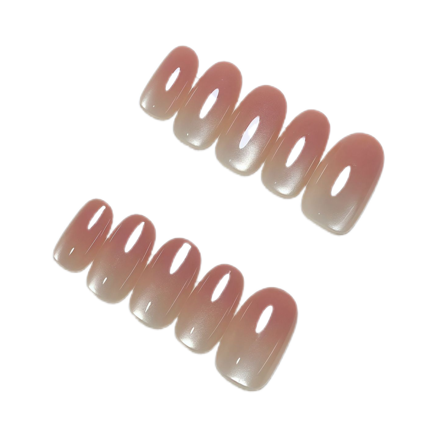 温柔裸粉人间水蜜桃渐变玻璃珠猫眼ins显白拆卸半手工穿戴短椭圆,淘宝优惠券,粉丝福利购,淘宝优惠卷