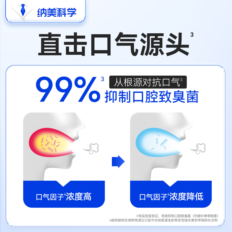 纳美科学口香牙膏小苏打亮白清新口气家庭组合装清洁口腔白桃含氟 - 图2