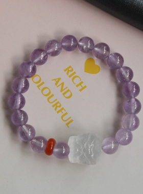 女粉水晶手链简约醒狮