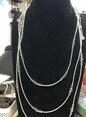 白水晶项链女东海叠戴轻奢小众