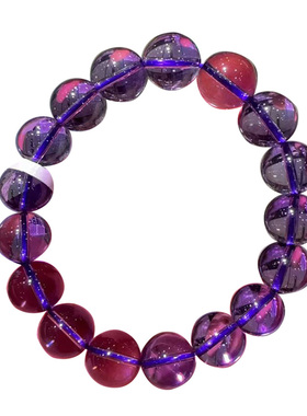 天然巴西紫水晶手链女招财9A收藏级男转运饰品礼物紫晶手串