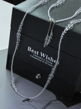 白水晶锁骨链女渐变项链透明